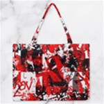 Red Graffiti Zipper Medium Tote Bag