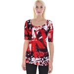 Red Graffiti Wide Neckline Tee