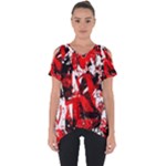 Red Graffiti Cut Out Side Drop Tee