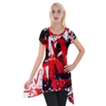 Red Graffiti Short Sleeve Side Drop Tunic