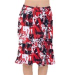 Red Graffiti Short Mermaid Skirt