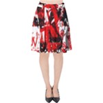 Red Graffiti Velvet High Waist Skirt