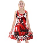 Red Graffiti Reversible Velvet Sleeveless Dress