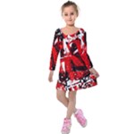 Red Graffiti Kids  Long Sleeve Velvet Dress