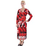 Red Graffiti Velvet Maxi Wrap Dress