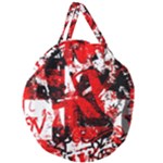Red Graffiti Giant Round Zipper Tote