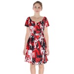 Red Graffiti Short Sleeve Bardot Dress