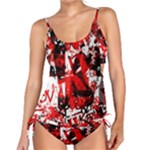 Red Graffiti Tankini Set