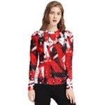 Red Graffiti Women s Long Sleeve Rash Guard