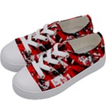 Red Graffiti Kids  Low Top Canvas Sneakers