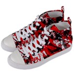 Red Graffiti Women s Mid-Top Canvas Sneakers