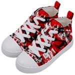 Red Graffiti Kids  Mid-Top Canvas Sneakers