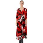 Red Graffiti Button Up Boho Maxi Dress