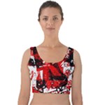 Red Graffiti Velvet Crop Top