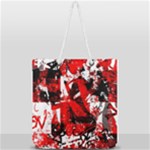 Red Graffiti Full Print Rope Handle Tote (Large)
