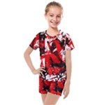 Red Graffiti Kids  Mesh Tee and Shorts Set