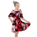 Red Graffiti Kids  Shoulder Cutout Chiffon Dress