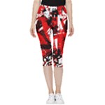 Red Graffiti Inside Out Lightweight Velour Capri Leggings 