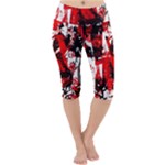 Red Graffiti Lightweight Velour Cropped Yoga Leggings