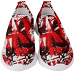 Red Graffiti Kids  Slip On Sneakers
