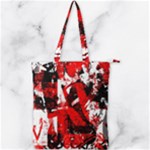 Red Graffiti Double Zip Up Tote Bag