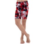 Red Graffiti Kids  Lightweight Velour Cropped Yoga Leggings