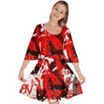 Red Graffiti Velour Kimono Dress