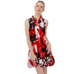 Red Graffiti Sleeveless Shirt Dress