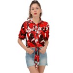 Red Graffiti Tie Front Shirt 