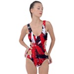 Red Graffiti Side Cut Out Swimsuit
