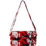 Red Graffiti Removable Strap Clutch Bag
