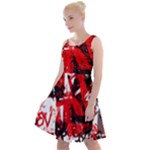 Red Graffiti Knee Length Skater Dress