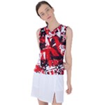 Red Graffiti Women s Sleeveless Sports Top