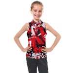Red Graffiti Kids  Sleeveless Polo Tee