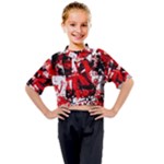 Red Graffiti Kids Mock Neck Tee
