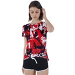 Red Graffiti Short Sleeve Foldover Tee