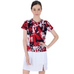 Red Graffiti Women s Sports Top