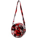Red Graffiti Crossbody Circle Bag