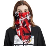 Red Graffiti Face Covering Bandana (Triangle)