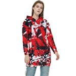 Red Graffiti Women s Long Oversized Pullover Hoodie