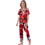 Red Graffiti Kids  Satin Short Sleeve Pajamas Set