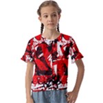 Red Graffiti Kids  Cuff Sleeve Scrunch Bottom Tee