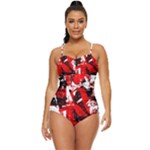 Red Graffiti Retro Full Coverage Swimsuit