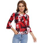 Red Graffiti Bell Sleeve Top