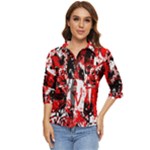 Red Graffiti Women s Quarter Sleeve Pocket Shirt