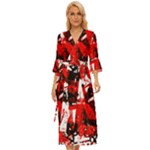 Red Graffiti Midsummer Wrap Dress