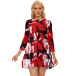 Red Graffiti Long Sleeve Babydoll Dress