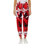 Red Graffiti Cropped Drawstring Pants