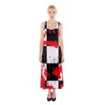 Checkerboard Splatter Sleeveless Maxi Dress