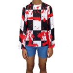 Checkerboard Splatter Kids  Long Sleeve Swimwear